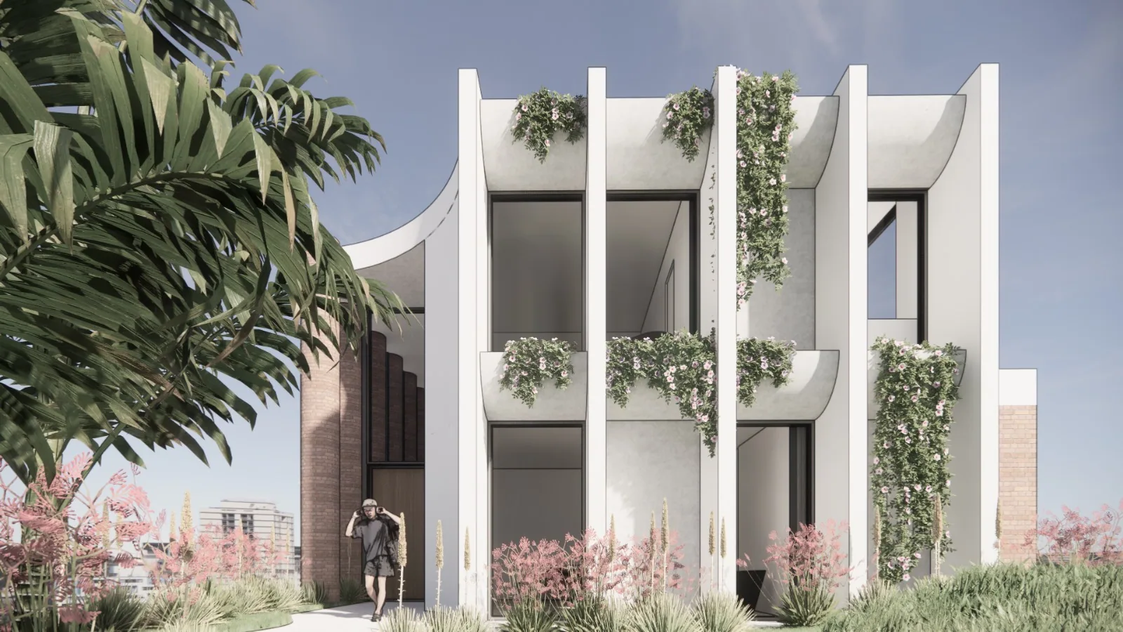 Grandview Residence: A sculpted multi-level residence organised around planted voids, curved masonry and filtered daylight.